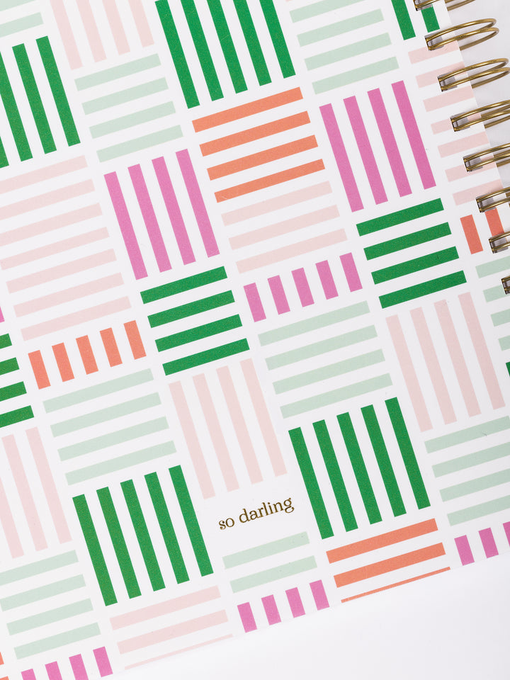 2024 Spiral Weekly Planner | Town Square Pink & Green