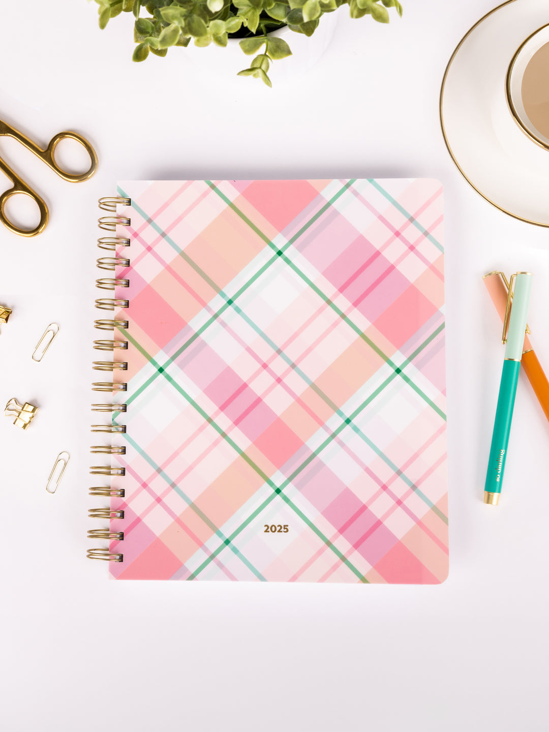 2025 Spiral Weekly Planner | Harper Plaid